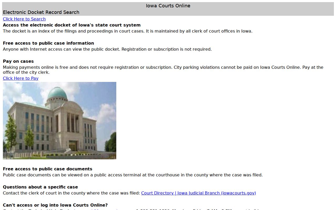Delaware County criminal court cases in Iowa Courts Online Search