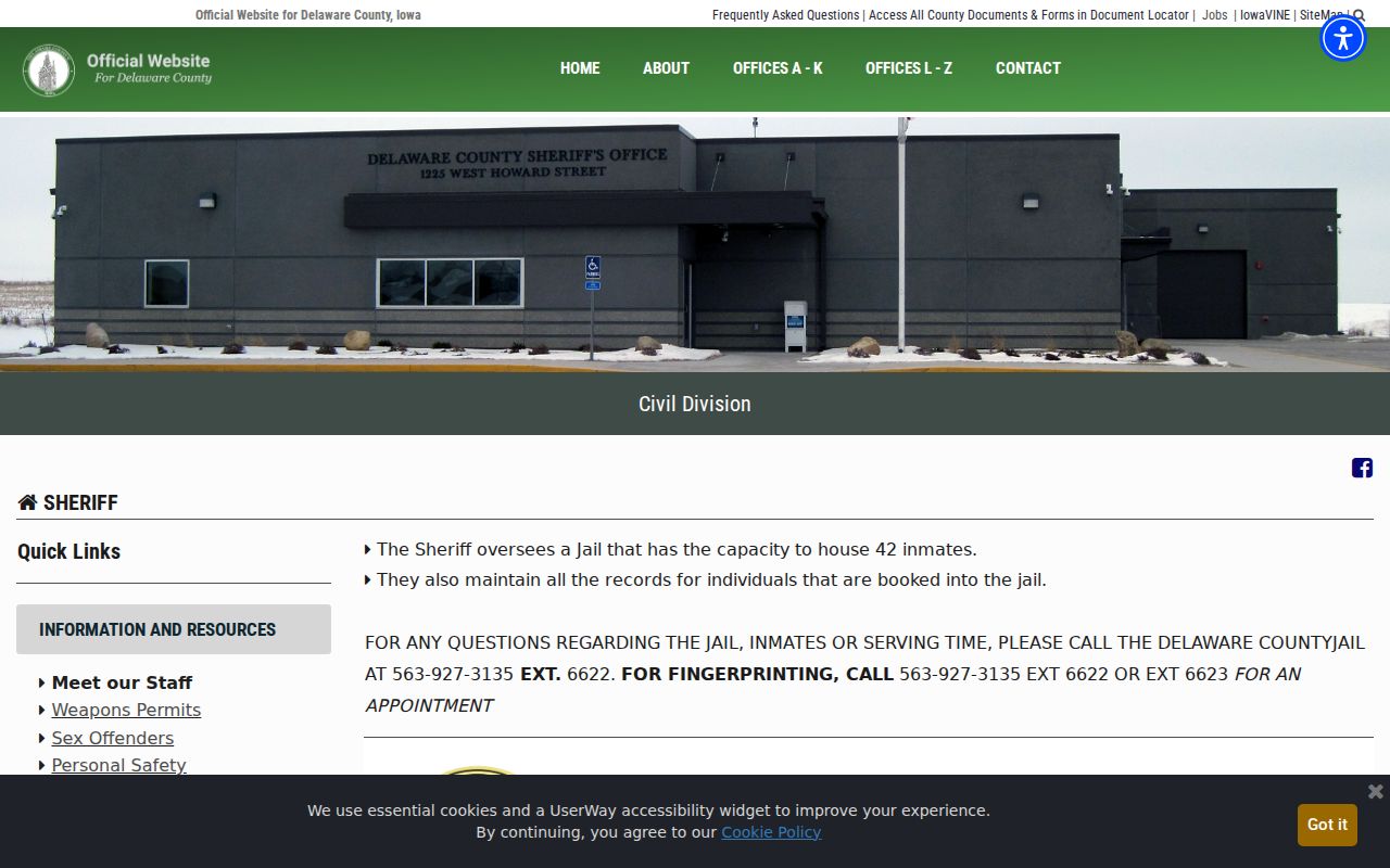Delaware County criminal booking records and jail information