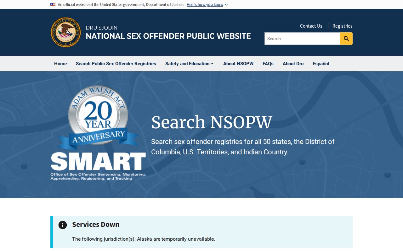National search layer for Delaware County sex offender registry checks